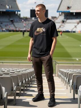 NTOW Nike Sportswear Coffee Bean Graphic T-Shirt - Black/Gold - Men's Large